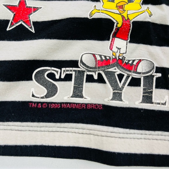 VINTAGE 1996 Looney Tunes Sports Bra Workout 90s Warner Bros Tweety size: small - Picture 4 of 15